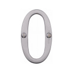 M Marcus Heritage Brass Numeral 0 - Face Fix 76mm Slimline font